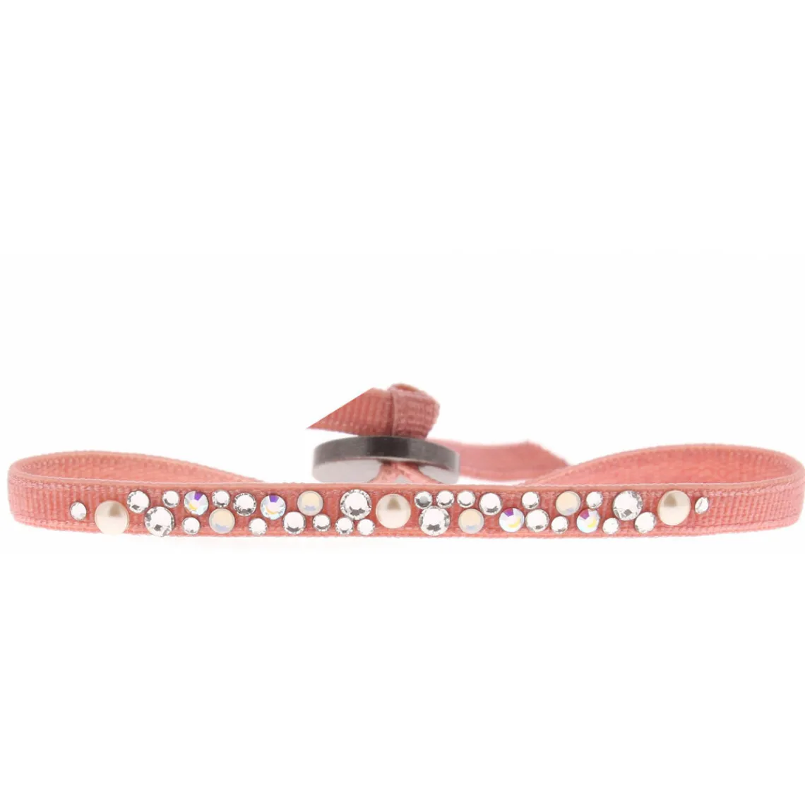 Les Interchangeables Bracelet A36658 - Bracelet Tissu Rose Cristaux de haute qualité Femme | Femme Bracelet