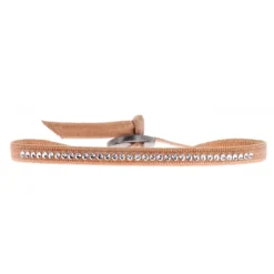 Les Interchangeables Bracelet A39577 - Bracelet Tissu Beige Cristaux de haute qualité Femme | Femme Bracelet