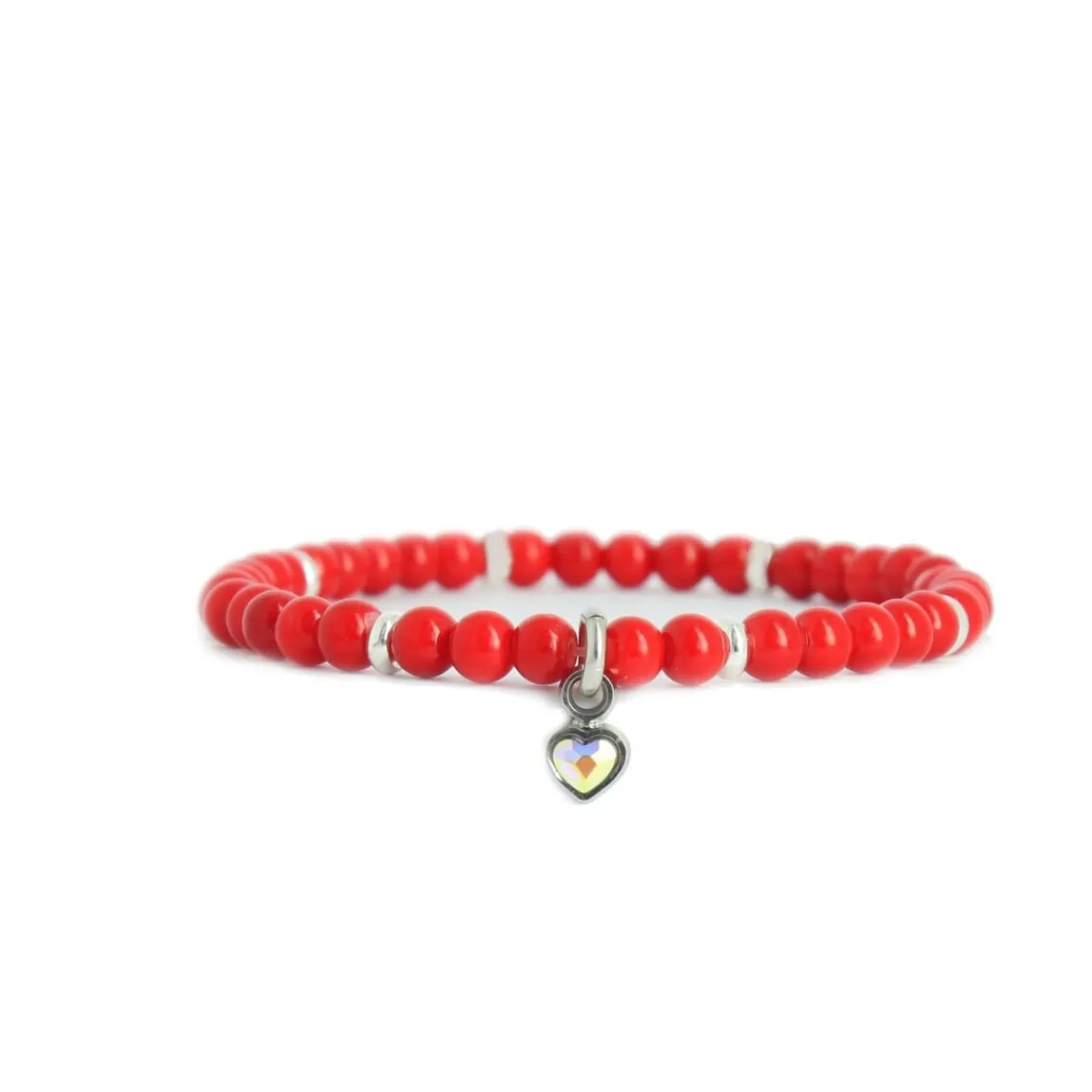 Les Interchangeables Bracelet A59942 - Perle Coeur Rouge Femme | Femme Bracelet