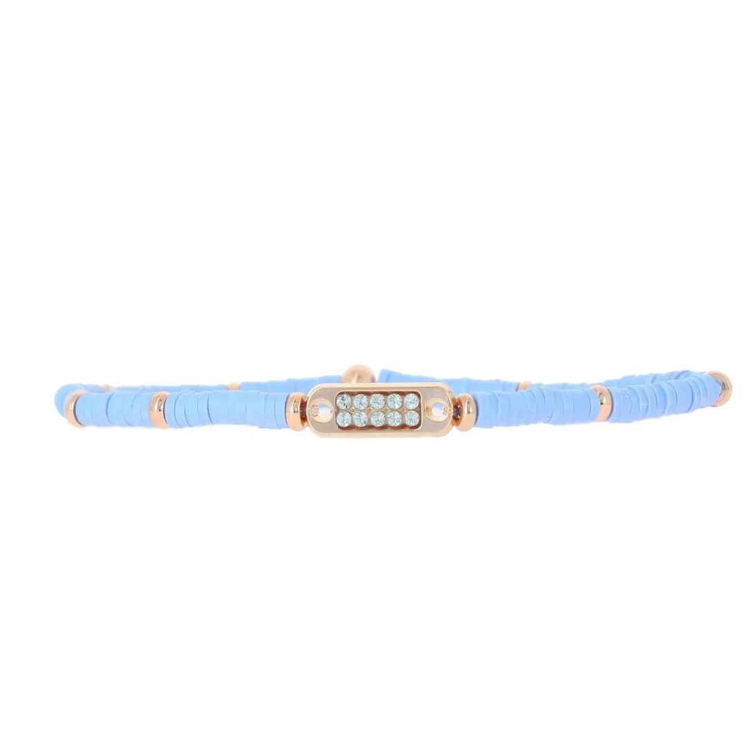Les Interchangeables Bracelet A58635 - Mini Plaque 2 Rangs Perle Gomme Lilas Clair Femme | Femme Bracelet