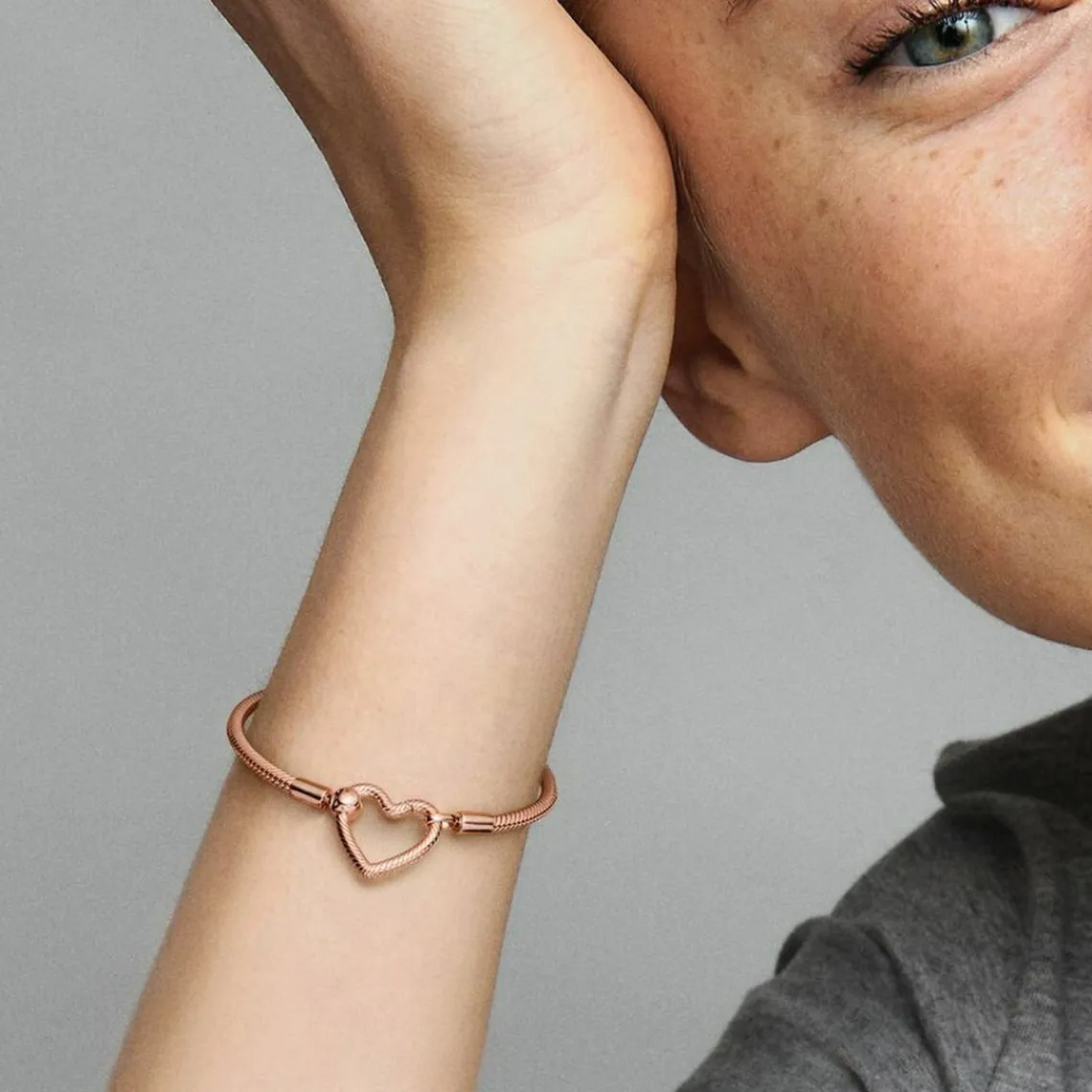 Pandora Bracelet Maille Serpent avec Fermoir Cœur Moments | Femme Bracelet