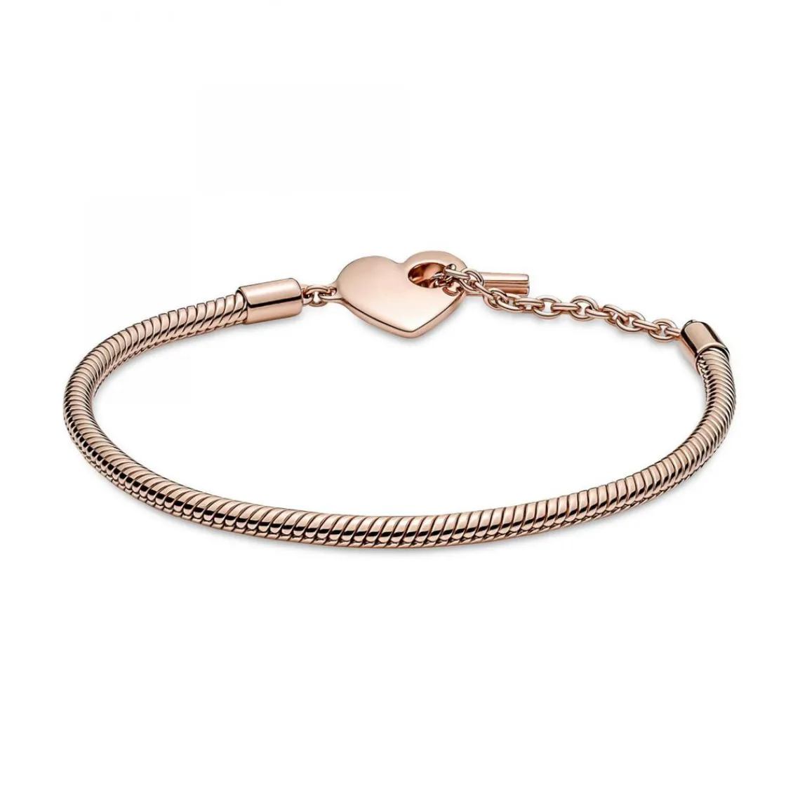 Pandora Bracelet Maille Serpent Barre en T Cœur Moments | Femme Bracelet