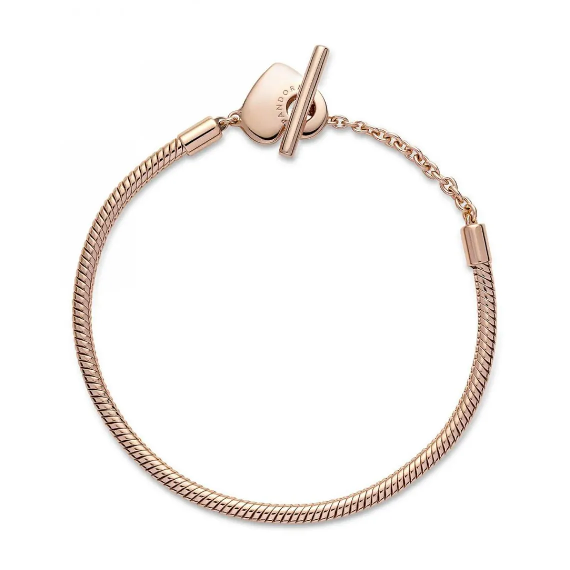 Pandora Bracelet Maille Serpent Barre en T Cœur Moments | Femme Bracelet