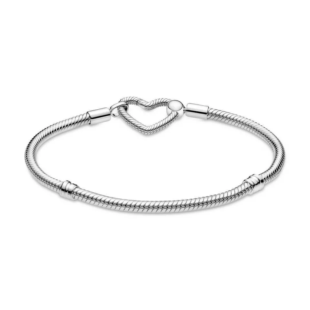 Pandora Bracelet Maille Serpent Fermoir Cœur Moments - argent | Femme Bracelet