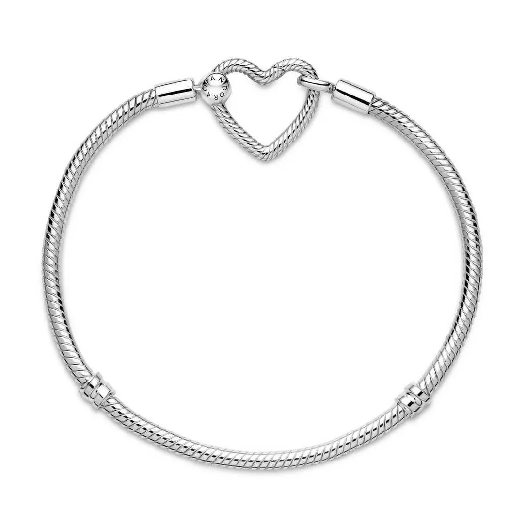 Pandora Bracelet Maille Serpent Fermoir Cœur Moments - argent | Femme Bracelet