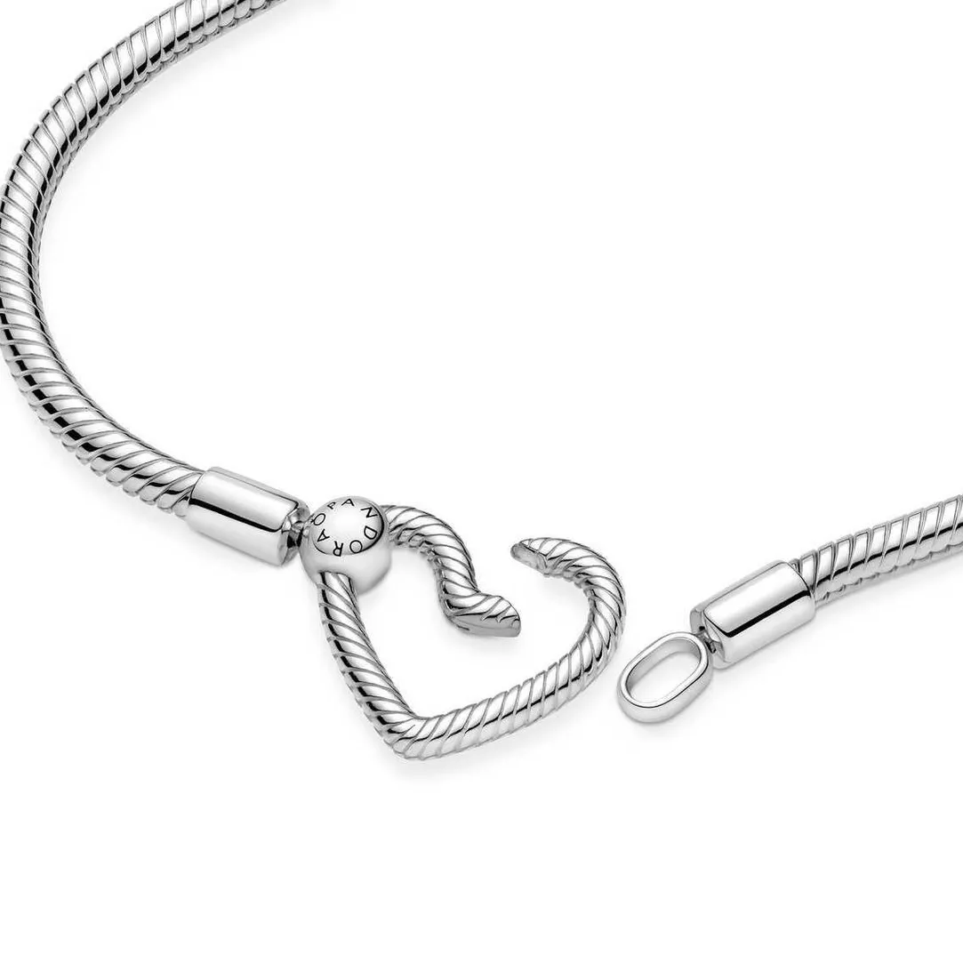 Pandora Bracelet Maille Serpent Fermoir Cœur Moments - argent | Femme Bracelet