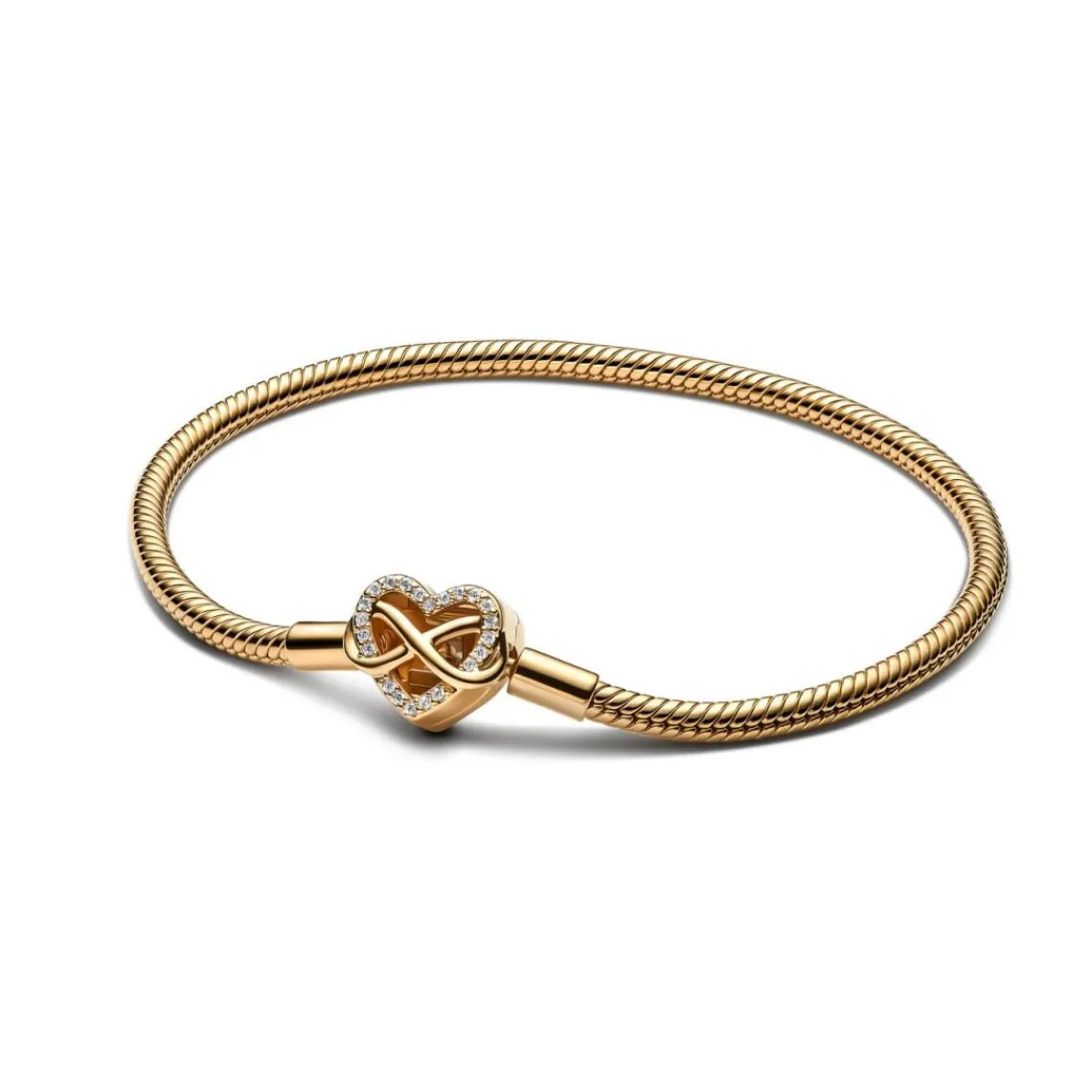 Pandora Bracelet Maille Serpent Fermoir Cœur de l'Infini Scintillant | Femme Bracelet