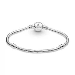 Pandora Bracelet Maille Serpent Fermoir Médaillon Bleu Bijoux | Femme Bracelet