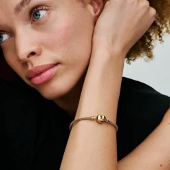 Pandora Bracelet maille serpent fermoir cœur Doré | Femme Bracelet