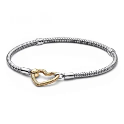 Pandora Bracelet Maille Serpent Fermoir Cœur Moments | Femme Bracelet