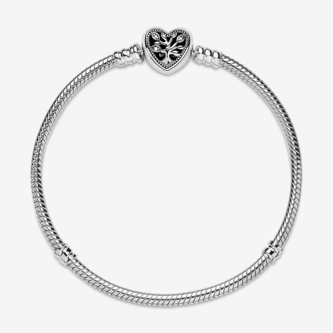 Pandora Bracelet Maille Serpent Fermoir Cœur Arbre de Vie Fête des mères | Femme Bracelet