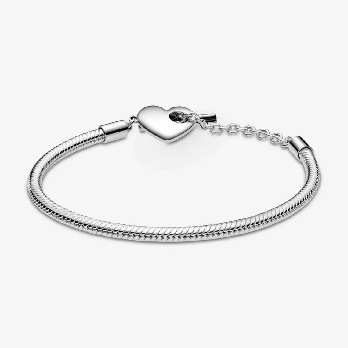 Pandora Bracelet Maille Serpent fermoir en T Cœur Moments | Femme Bracelet