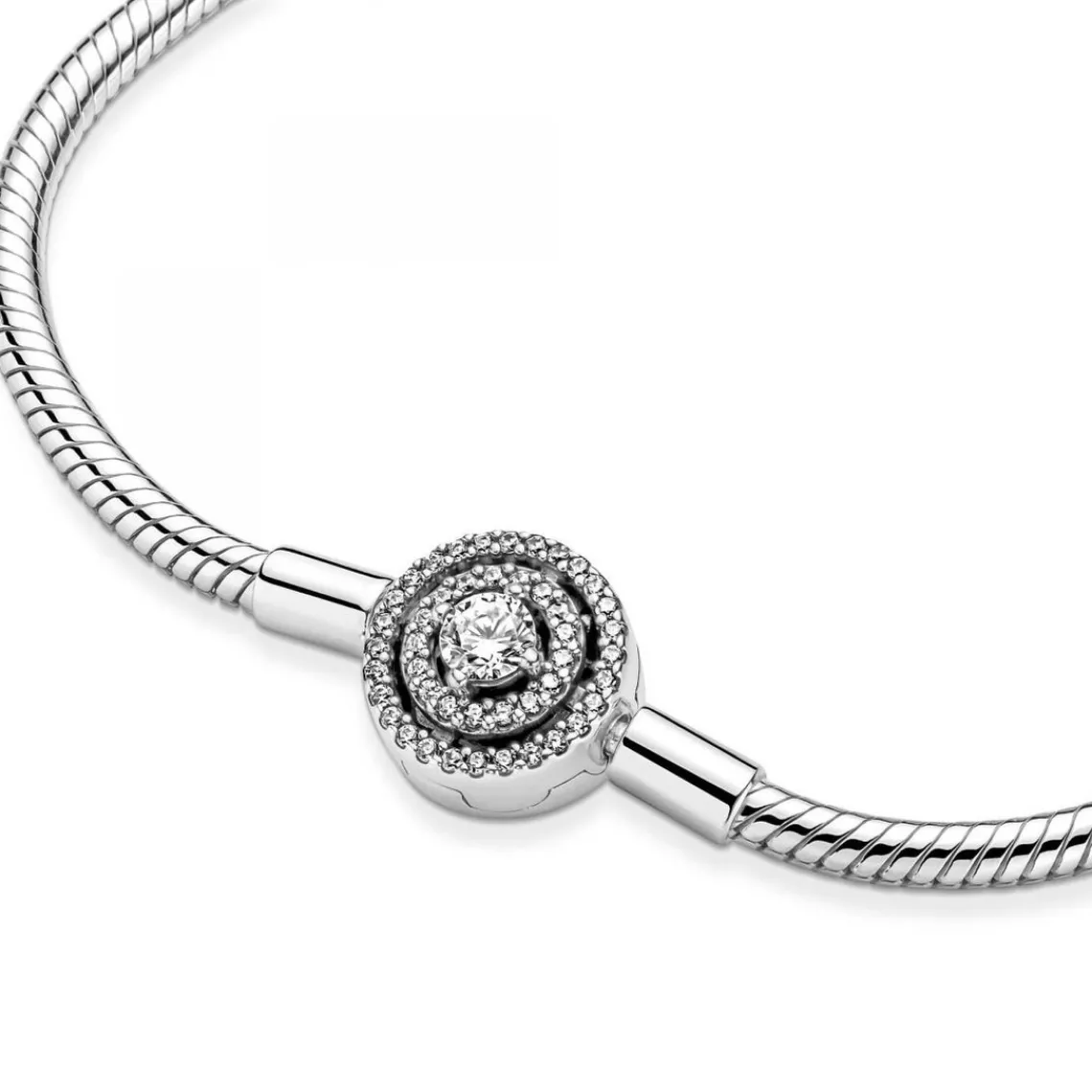 Pandora Bracelet Maille Serpent Halo de cristaux blanc Moments | Femme Bracelet