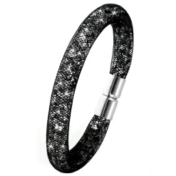 So Charm Bijoux Bracelet noir tube strass par SoCharm | Femme Bracelet