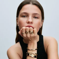Pandora Bracelet ouvert plaqué or 14 carats | Femme Bracelet