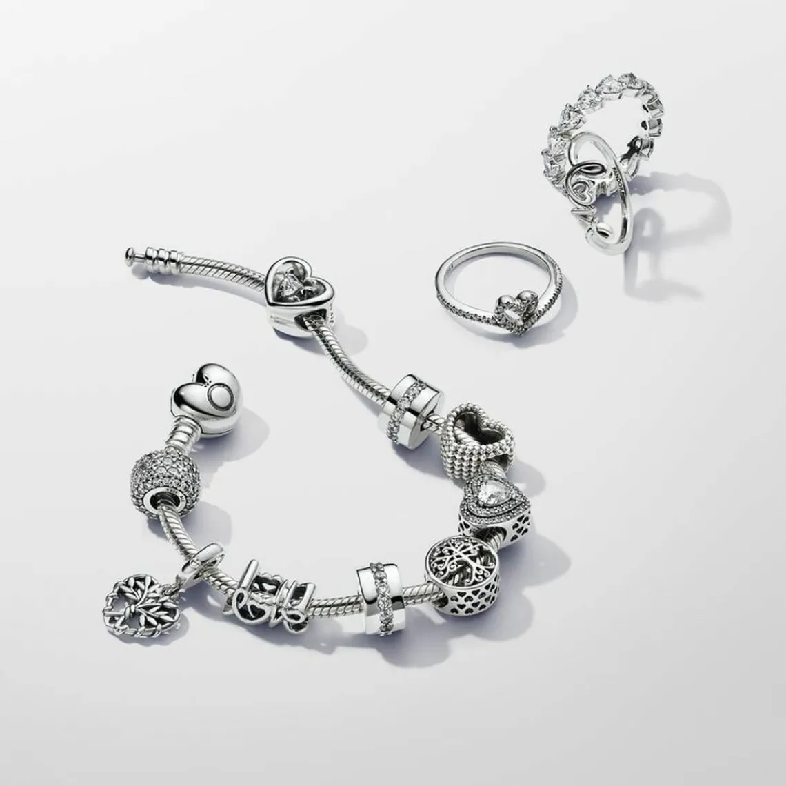 Pandora Bracelet Moments Maille Serpent Fermoir Cœur | Femme Bracelet
