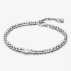 Pandora Bracelet Perle de Culture et Sphères argent sterling perlé avec perle et zircone | Femme Bracelet