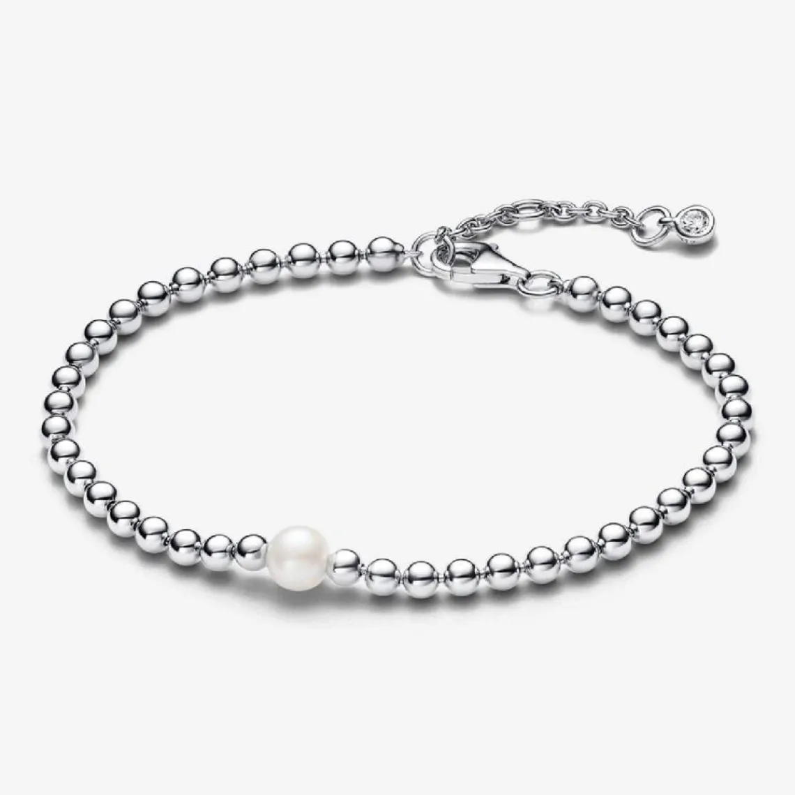 Pandora Bracelet Perle de Culture et Sphères argent sterling perlé avec perle et zircone | Femme Bracelet