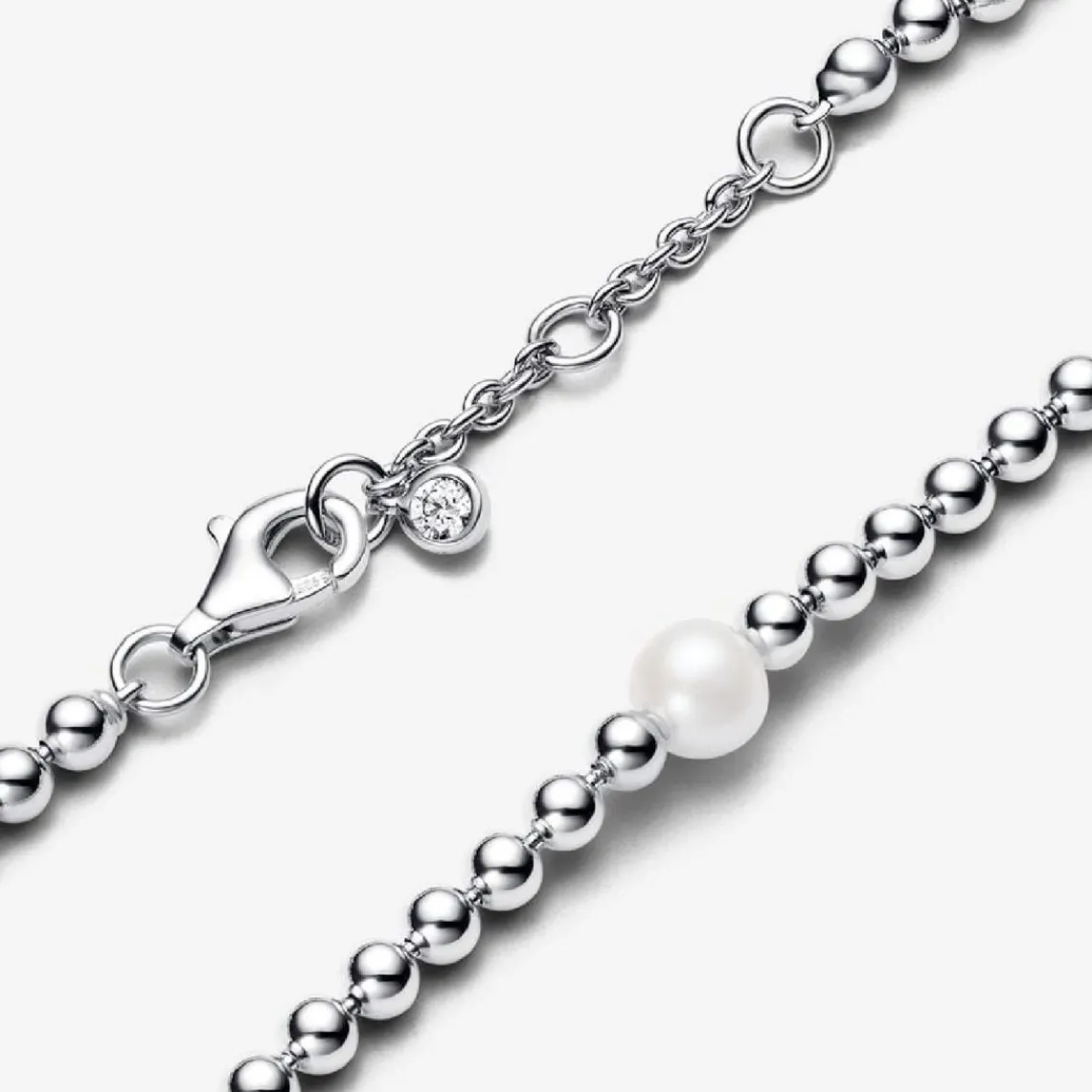 Pandora Bracelet Perle de Culture et Sphères argent sterling perlé avec perle et zircone | Femme Bracelet