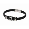Redskins Bracelet Bijoux 285507 - Homme en Cuir Tressé et Acier | Homme Bracelet