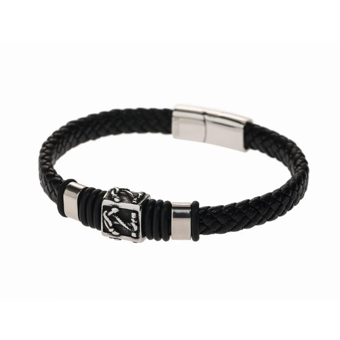 Redskins Bracelet Bijoux 285507 - Homme en Cuir Tressé et Acier | Homme Bracelet