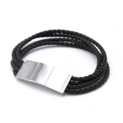 Redskins Bracelet 285115 - Bracelet Cuir Noir Multitour Homme | Homme Bracelet