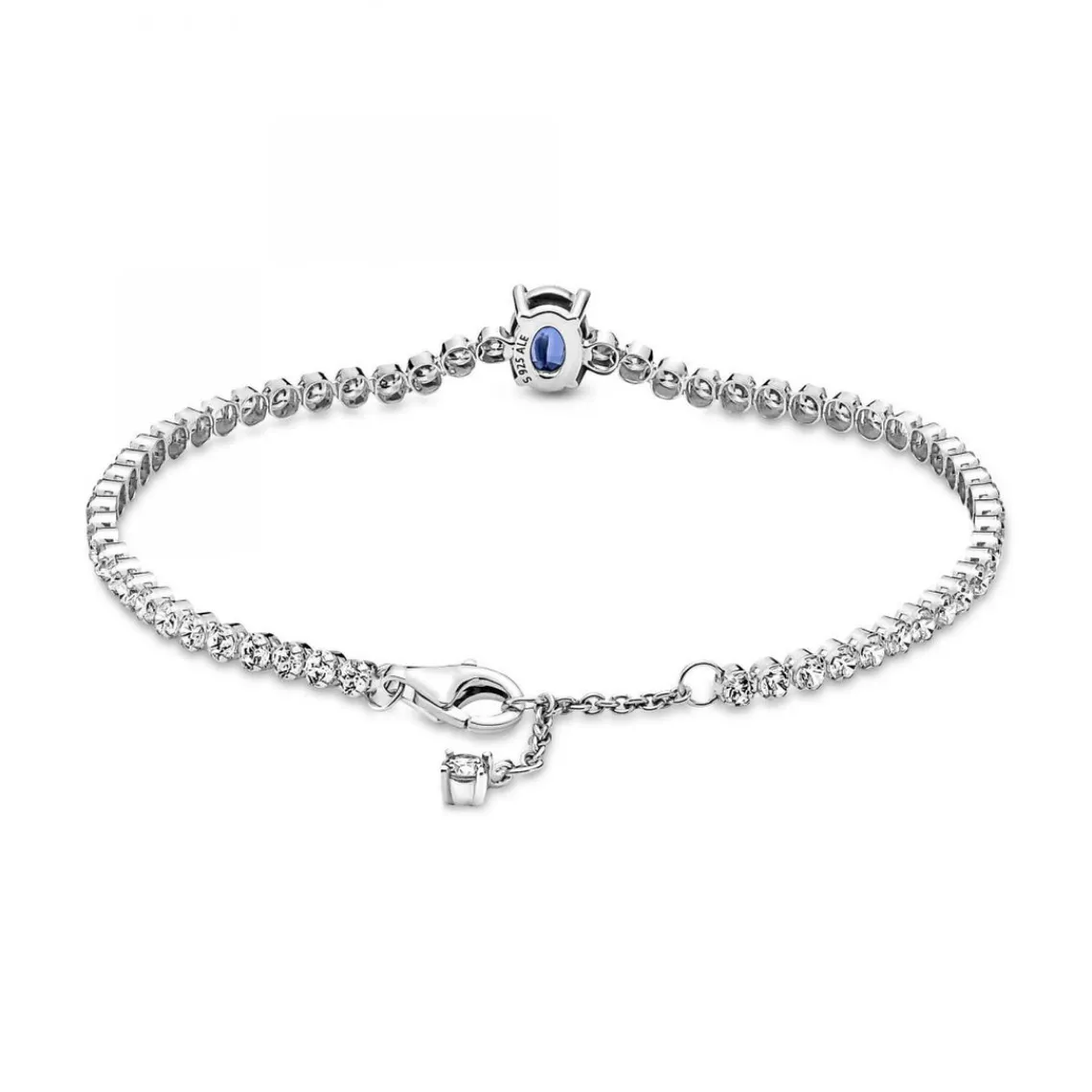 Pandora Bracelet Rivière Pavé avec cristal bleu oval centré Timeless - argent | Femme Bracelet