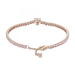Pandora Bracelet Rivière Pavé avec cristaux rose Timeless | Femme Bracelet