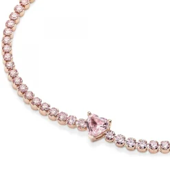 Pandora Bracelet Rivière Pavé avec cristaux rose Timeless | Femme Bracelet