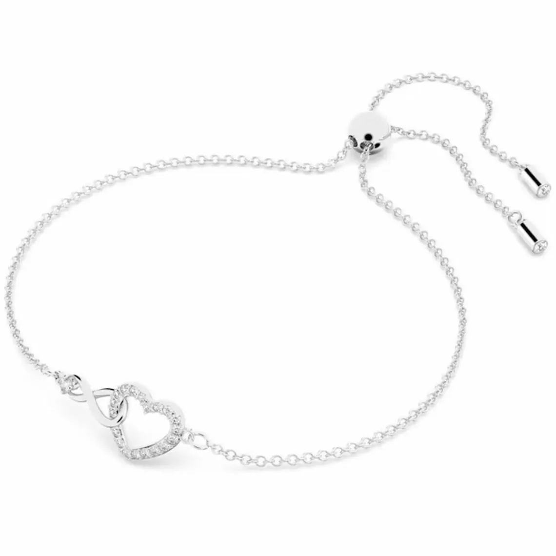 Swarovski Bijoux BRACELET Swarovski 5524421 - Bracelet métal argenté infini coeur cristaux sertis | Femme Bracelet