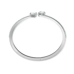 Swarovski Bijoux Bracelet Swarovski 5535354 - Bracelet-Jonc métal argenté cristaux Femme | Femme Bracelet