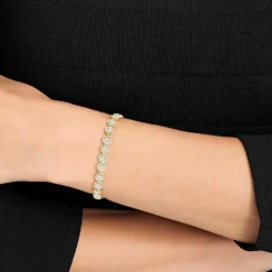Swarovski Bijoux Bracelet Swarovski 5505469 - Métal doré Rangée de Cristaux incolores ronds Femme | Femme Bracelet