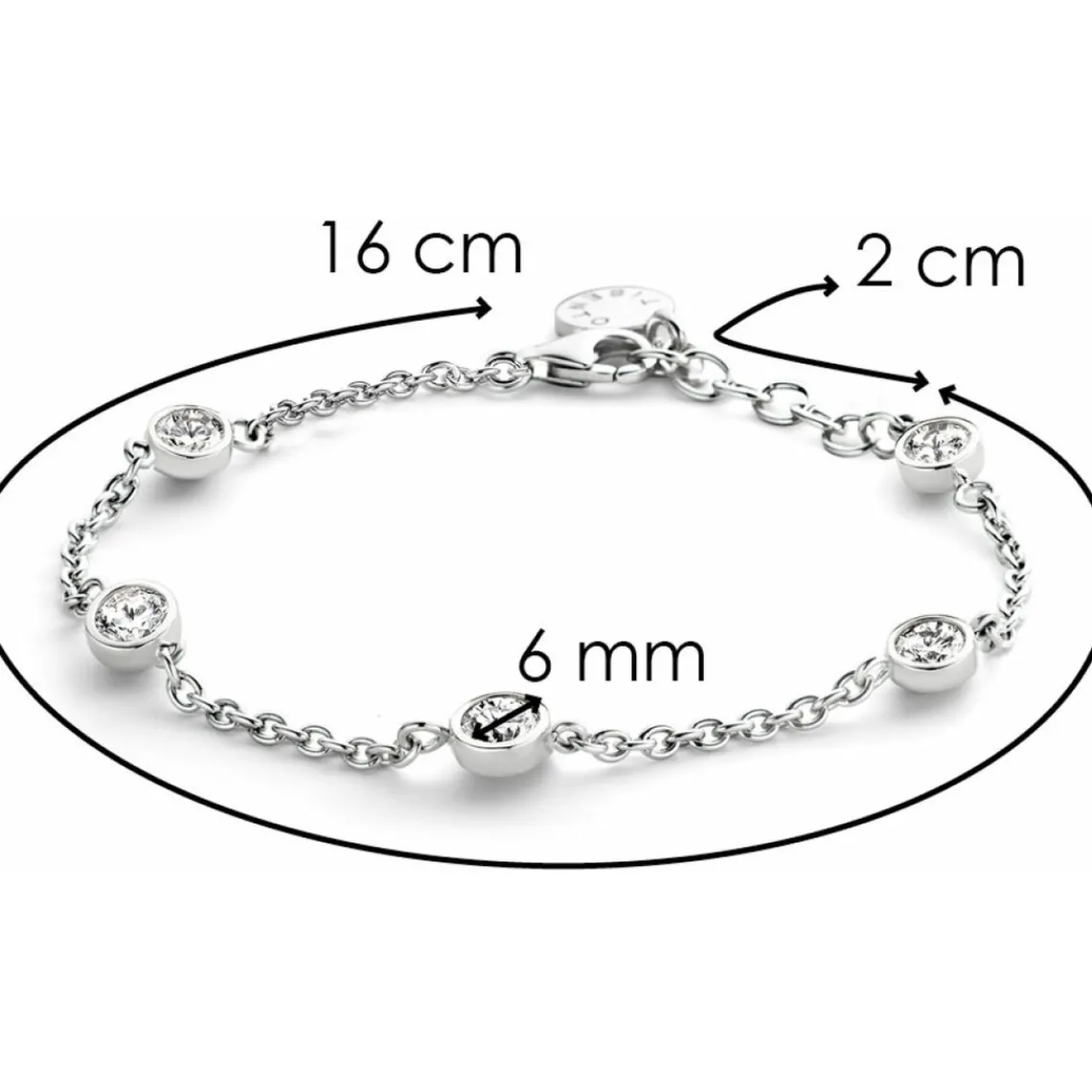 Ti Sento Bracelet Femme 2756ZI - Bracelet Ronds Strass Argent | Femme Bracelet