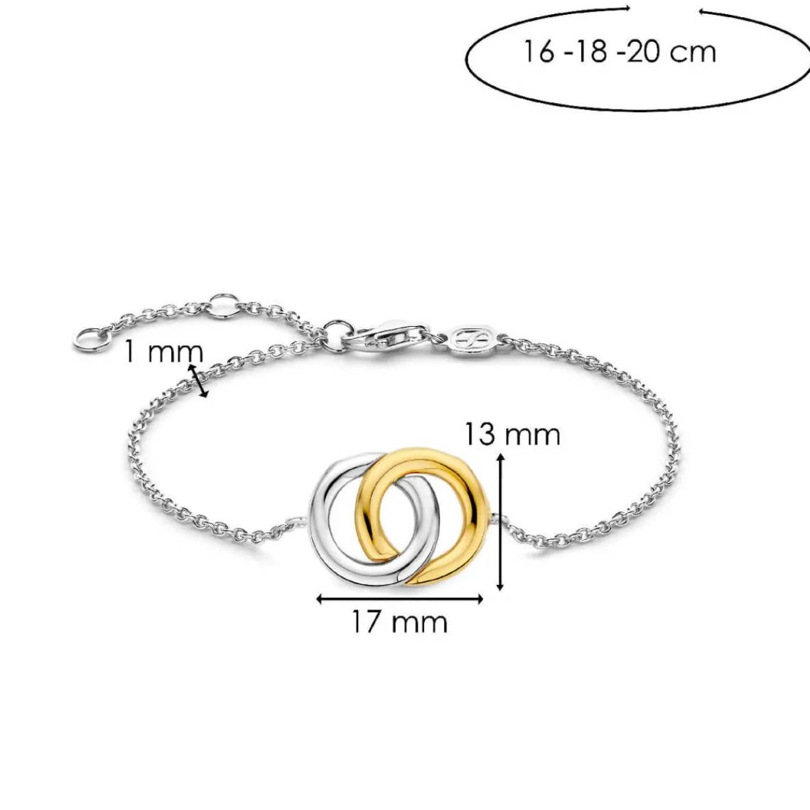 Ti Sento Bracelet - 2790SY Argent Bicolore Anneaux Entrelacés | Femme Bracelet