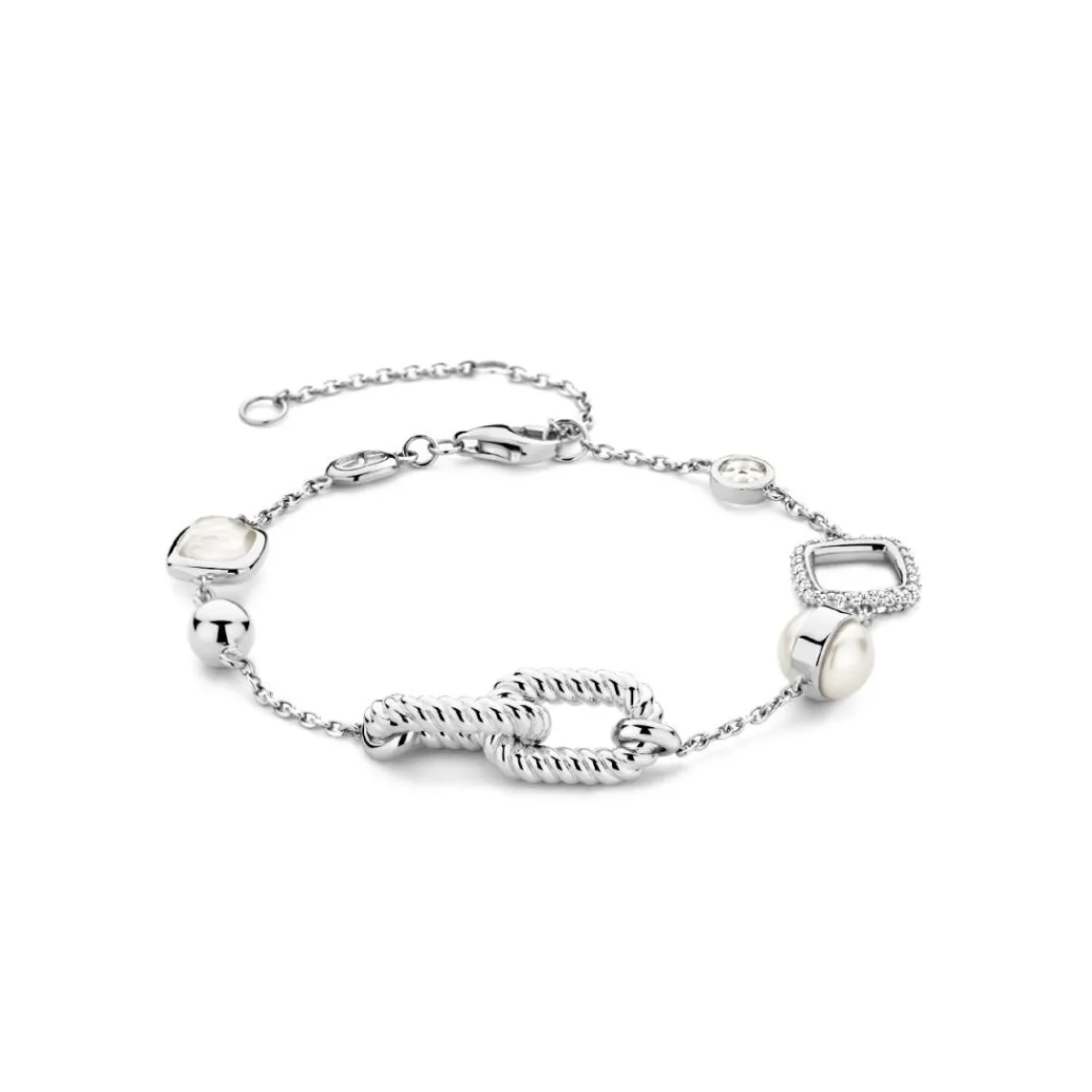 Ti Sento Bracelet - 23033ZI Argent Rhodié Et Maillons Torsadés | Femme Bracelet