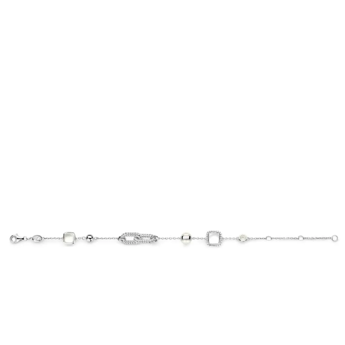 Ti Sento Bracelet - 23033ZI Argent Rhodié Et Maillons Torsadés | Femme Bracelet