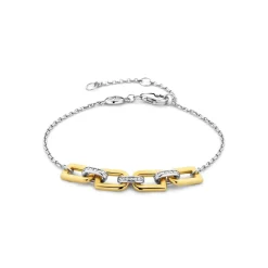 Ti Sento Bracelet - 23032ZY Argent Doré Liens Et Pavage | Femme Bracelet