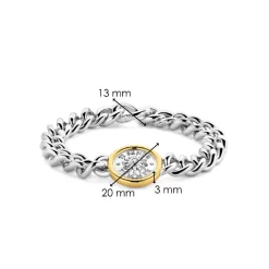 Ti Sento Bracelet - 23038ZY Argent Rhodié Et Pièce Serti Doré | Femme Bracelet