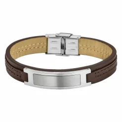 Lotus Style Bijoux Bracelet Urban Man LS1808-2-1 - Bracelet Cuir Marron Acier Homme | Homme Bracelet
