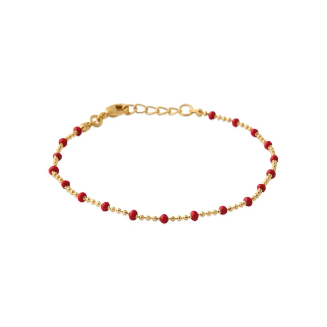 Maison de la Bijouterie Chaine fantaisie rouge plaqué or YU0U36ZV | Femme Bracelet