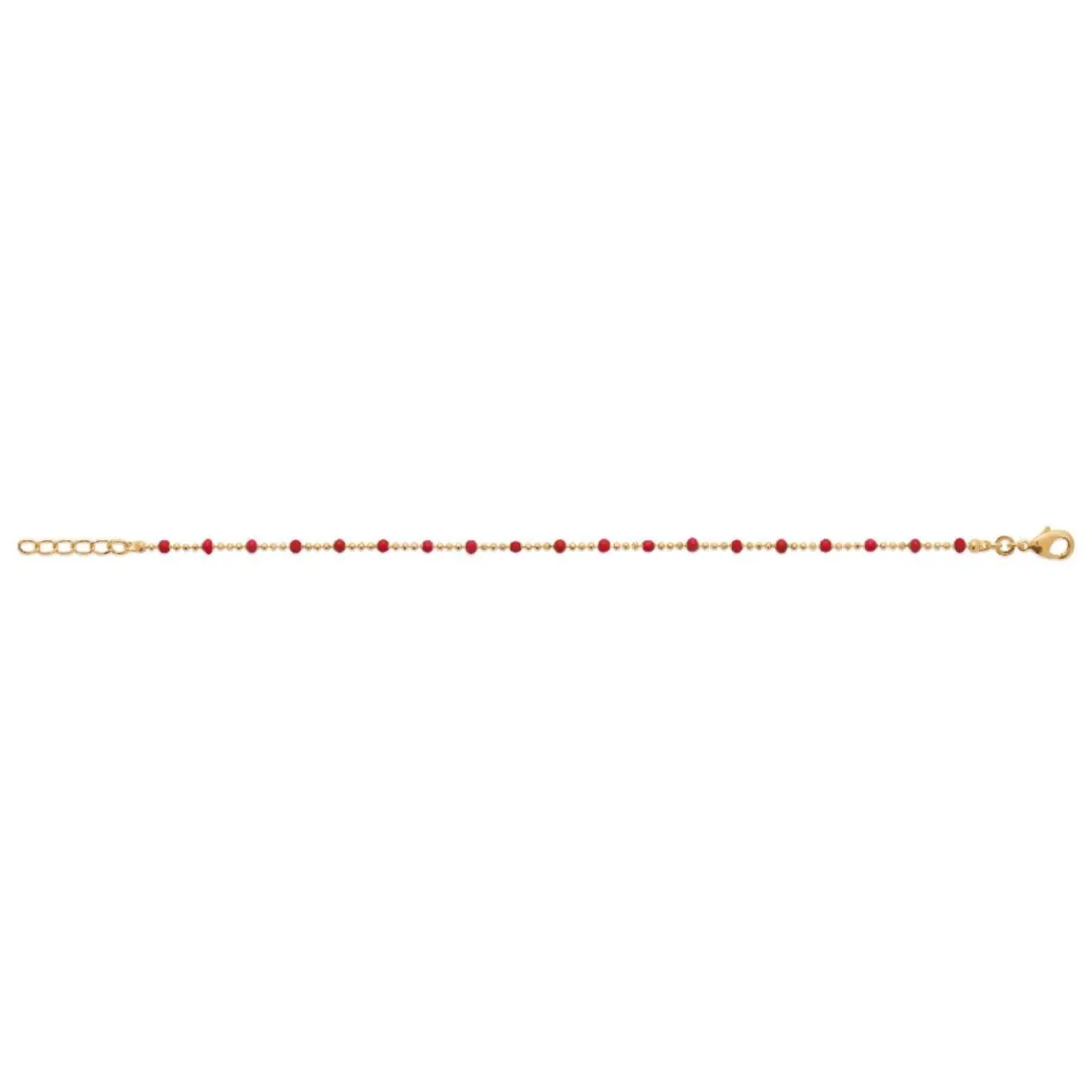 Maison de la Bijouterie Chaine fantaisie rouge plaqué or YU0U36ZV | Femme Bracelet
