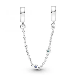 Pandora Chaîne de Confort Triple Pierre Bleue - | Femme Charms