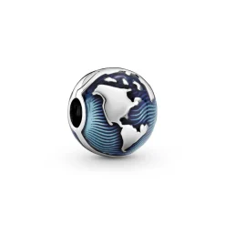 Pandora Charm Clip Globe Bleu Places | Femme Charms
