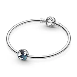 Pandora Charm Clip Globe Bleu Places | Femme Charms