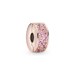 Pandora Charm Clip Moments Pavé Rose | Femme Charms