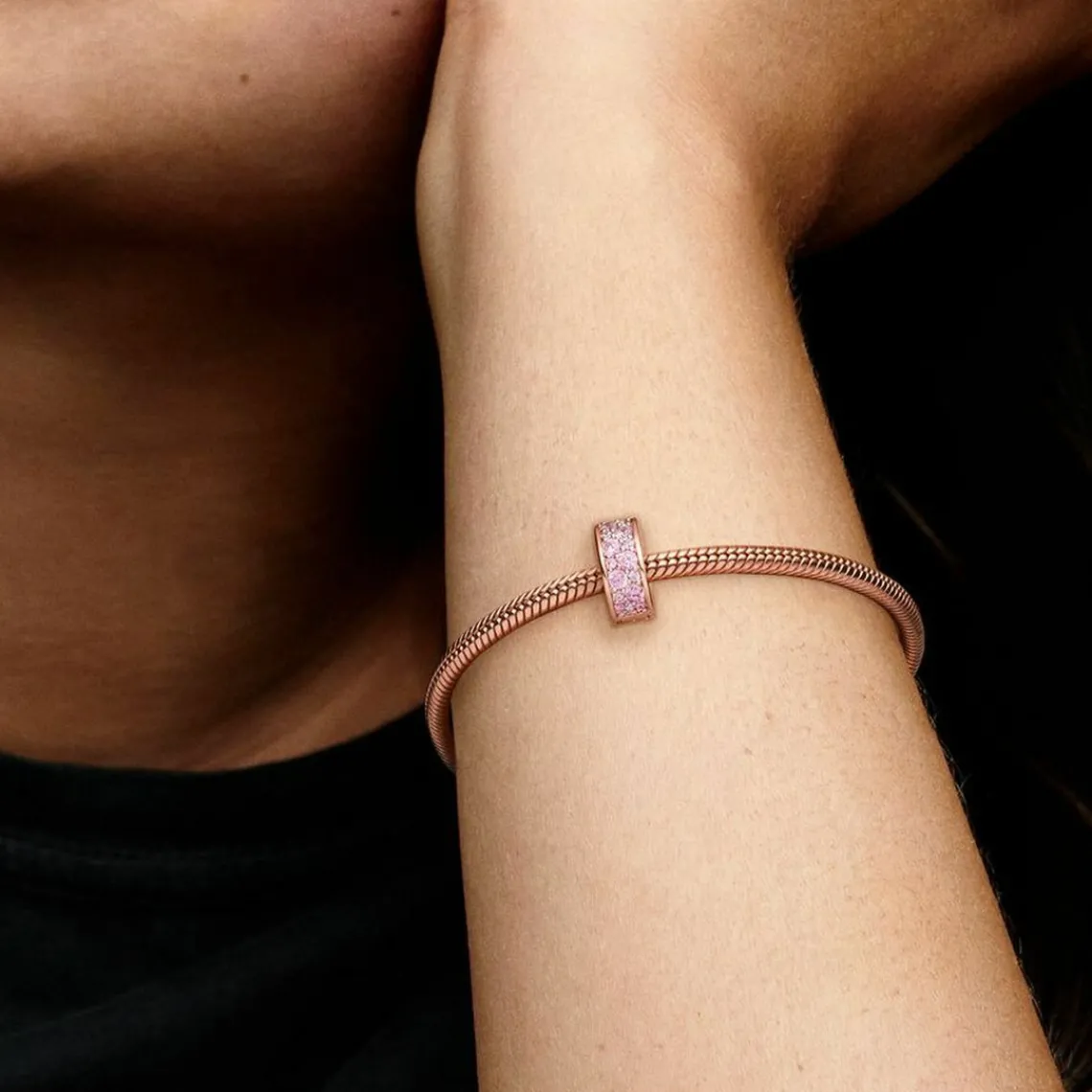 Pandora Charm Clip Moments Pavé Rose | Femme Charms