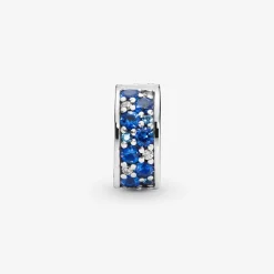 Pandora Charm Clip Moments Pavé Bleu | Femme Charms