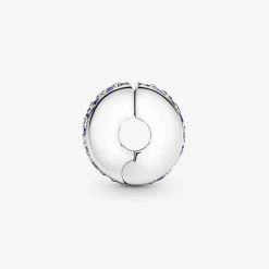Pandora Charm Clip Moments Pavé Bleu | Femme Charms