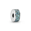 Pandora Charm Clip Moments Pavé Bleu-Vert | Femme Charms