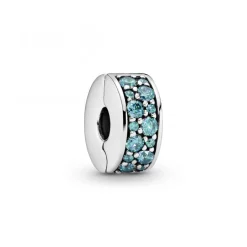Pandora Charm Clip Moments Pavé Bleu-Vert | Femme Charms
